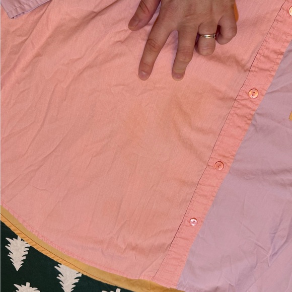 Abercrombie & Fitch Color Block Shirt Women’s X-Large Oversized Pastel - Picture 6 of 9